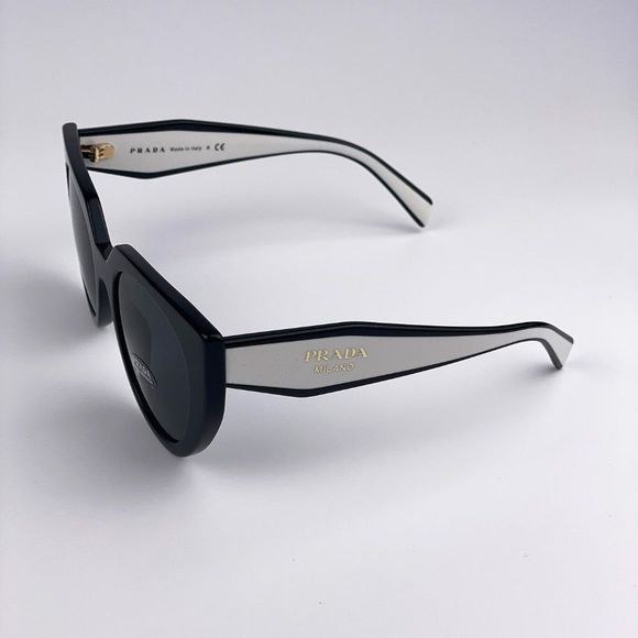 Prada PR14WS 09Q-5S0 Sunglasses Black Gray Cat Eye Oversized Women - Picture 5 of 10